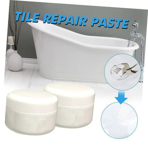 Ceramic Tile Repair Kit 2 Piece Quick Drying Epoxy Adhesive With Filler For Porcelain Floor Tiles Chips Cracks Holes Repair Paste For Bathroom And Kitchen Use Water Resistant High Gloss Finish Quick Fix So It Looks Like New