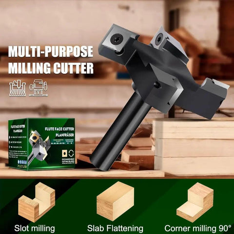 Spoilboard Surfacing Router Bit With Half Inch Shank And Three Inch Cutting Diameter, Four Wing Carbide Slab Flattening Bit For Woodworking And CNC Routers, High Speed Planing For Fast Clean Surfaces