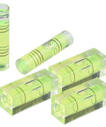 Acrylic Bubble Level Set With 3 Square And 2 Cylindrical Levels, Pro Grade Horizontal Calibrating Tool For Accurate Layout, Calibration, And Plumb, Green 40 x 15 x 15 mm Kit.