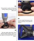 Upgrade Your Workflow With This 2 Pc Mini Electric Grinding Positioner And Locator Set Made From Durable Black Plastic For Precision Drilling, Milling, And Polishing Tasks That Keep Tools Steady, showing depth adjustment feature.