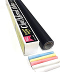 Extra Large Chalkboard Peel And Stick Vinyl Roll Nine Feet Long With Five Color Chalk Included For Easy DIY Walls Desks And Surfaces