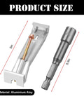 Close-up of 25 Pack 5 Inch Pre Assembled Aluminum Gutter Hangers With Pre Inserted Screws Quick Screw Clips Hidden Bracket For Sagging Rain Gutters Hex Drill Bit Included showing product size and material.