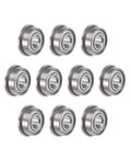MF104ZZ Flanged Bearing 4mm X 10mm X 4mm Deep Groove Ball Bearing Double Shielded, 11.6mm flange, 10-piece set