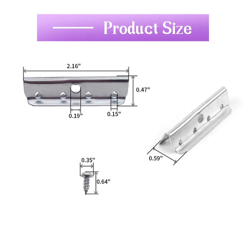 Durable Metal End Clips For Rubber Webbing Two Inch Long By Half Inch Wide Anti Rust Coated 30 Pack Replacement upholstery size chart