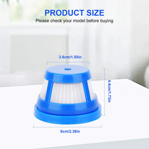 Must-Have H11 Replacement Filter Set For HomeVac H11 H11 Pure And H20 Cordless Handheld Vacuum Cleaner HEPA Filter shown with dimensions
