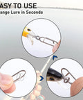 Power Speed Clips for Fishing High Strength Stainless Steel Quick Change Lure Connectors in use with crankbait.