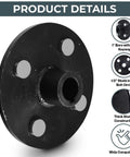 Badass Rear Wheel Hub With One Inch Bore And Quarter Keyway For Go Kart Atv Quad Trike Steel Construction Lug Nuts Included Kickin Ride Eight Inch Wheels Boss Grade Replacement Part, showing side view with keyway and stud pattern.