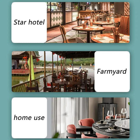 Dining settings featuring Large Tempered Glass Lazy Susan Turntable For Kitchen And Dining in a star hotel, farmyard, home use.