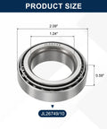 Heavy Duty Tapered Roller Bearing Cone And Cup Set For Heavy Machinery And Automotive Equipment 1.24 Inch Bore 2.09 Inch OD 0.59 Inch Width Chrome Steel