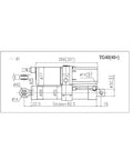 Line drawing of Heavy Duty 18000N Electric Linear Actuator With 800mm Stroke dimensions for installation and use.
