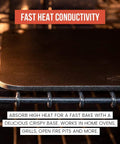 High Heat Pizza Steel For Oven And Grill 13 by 13 Inch One Quarter Inch Thick Baking Stone on oven rack showing heat conductivity