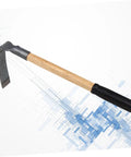 Heavy Duty Pro Grade Metal Garden Hoe Set For Weeding And Planting Lightweight Steel Hand Hoe with wooden handle on a white background