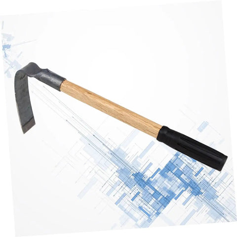 Heavy Duty Pro Grade Metal Garden Hoe Set For Weeding And Planting Lightweight Steel Hand Hoe with wooden handle on a white background