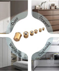 5 Pack Hella Sturdy Brass Ball Plungers Heavy Duty Cabinet Door Pull Buttons for seamless drawer and cupboard use.