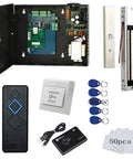Door Access System With 600Lb Mag Lock Entry Control Panel 110V Power Supply RFID Reader Exit Button Enroll RFID USB Reader Card Key Fob