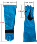 Bite Proof 23.7 Inch Kevlar Reinforced Animal Handling Gloves Heavy Duty Leather Pet Gloves For Dogs Cats Birds Falcons Reptiles