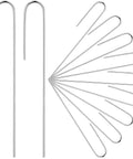 100 Count Half Inch Irrigation Drip Tubing Stakes 5 Inch J Shaped Landscape Staples For Garden Drip Line displayed on a white background