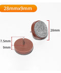 No Fuss Chair Leg Floor Protectors 30 Pack Adjustable Furniture Glides With Thick Felt Caps And Screw Levelers To Guard Hardwood Floors From Scratches While Keeping Setup A Dead Cinch Brown 28Mm showing 28mm felt glides with dimensions.