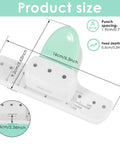 3 Hole Paper Puncher With Ergonomic Handle Grab And Go Portable Desktop Binder Punch dimensions and spacing details