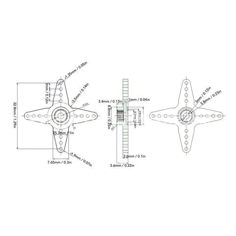 High Precision Waterproof Digital Servo Motor With 20kg Killer Torque And Rock Solid Heavy Duty Metal Gears technical drawing with dimensions.