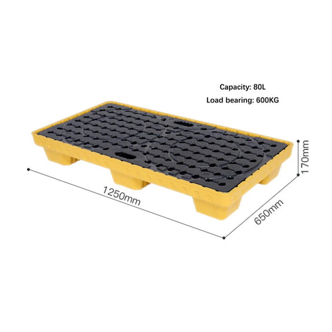 Heavy Duty Spill Proof Oil Tank Containment Tray Set For Warehouses And Shops, Leakproof Polyethylene Pallet with anti-slip surface