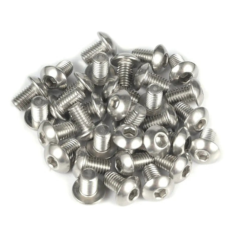 Pile of 3/8-16 Button Head Socket Cap Screws Stainless Steel 304 A2 70 Fully Threaded Allen Hex Drive Bolts 1-1/2 Inch Long