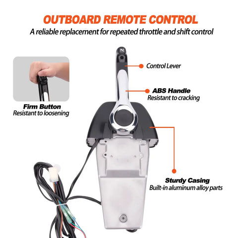 Beefed Up Outboard Engine Remote Control Box For Marine Binnacle Top Console Mount With Push To Open Throttle And Fast Idle Mode
