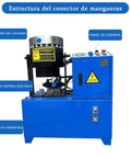 Tough As Nails Electric Hose Crimper And Hydraulic Pipe Press With Forged Steel Head 3600Kn Force 10 Die Sets 220V Power professional tool with control panel and hydraulic cylinder.