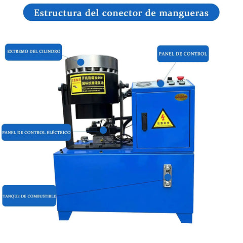 Tough As Nails Electric Hose Crimper And Hydraulic Pipe Press With Forged Steel Head 3600Kn Force 10 Die Sets 220V Power professional tool with control panel and hydraulic cylinder.