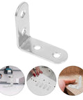 16 Piece Heavy Duty L Bracket Corner Brace Kit For Tables And Cabinets With Screws Cold Rolled Steel L Shaped Brackets displayed