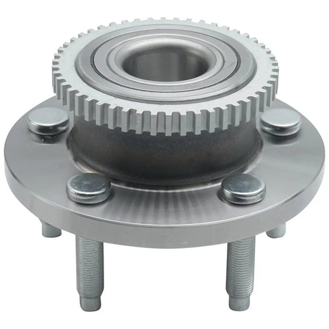 Two Piece Front Wheel Bearing Hub Assembly Replacement Fits 2005 Through 2014 Ford Mustang 5 Lug Setup Abs Tone Ring Ready heavy duty part.