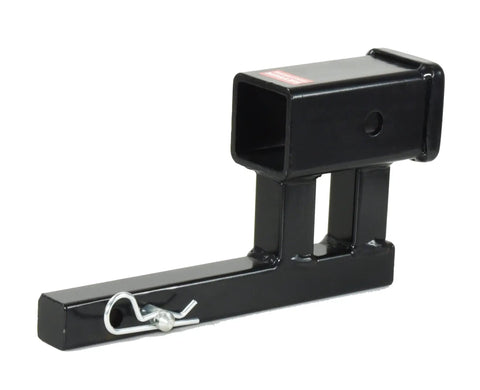 1-1/4 To 2 Inch Hitch Adapter With 4-1/4 Inch Rise Or Drop, 3500 Lbs GTW, Includes Pin And Clip, solid steel construction