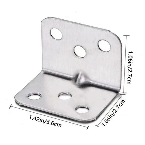 Solid As A Rock L Brackets 100 Pack Heavy Duty Corner Braces showing 90 degree metal hardware for furniture joints.