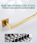 Brushed Gold Towel Bar Wall Mounted Hand Towel Holder For Bathroom And Kitchen Stainless Steel Rustproof Hardware