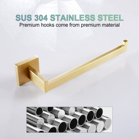 Brushed Gold Towel Bar Wall Mounted Hand Towel Holder For Bathroom And Kitchen Stainless Steel Rustproof Hardware
