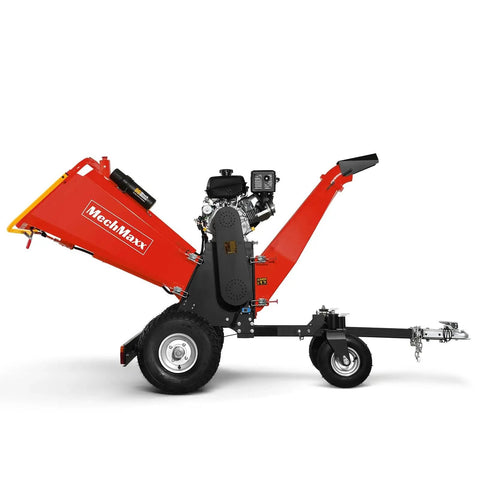 6 Inch Wood Chipper Shredder Mulcher With Kohler 429cc 14HP Gas Engine, Electric Start, 4 Wheels, Tow Bar, Model B150 Red