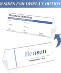 30 Pack Clear Plastic Name Tent Holders For Desk 11 Inch By 4.25 Inch Acrylic Name Plates, double-sided display option