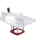 Heavy Duty Aluminum Router Lift Base With Quick Twist Knobs For Badass Diy Woodshop Setup Solid Zero To Fifty Four Millimeter Height Adjustment Rig For Small Table And Router Tables, showing precision machined design.