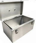 Heavy Duty Stainless Steel Tool Box Portable Metal Garage Organizer Built Different For Skilled Mechanics With Rust Resistant Shell and Totally Rock Solid Daily Grind Storage, open view showing spacious interior.