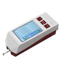 Killer Precision Portable Surface Roughness Tester Meter Featuring Slick 2.4 Inch Backlit LCD Screen and No Sweat Fast Charge Design for Heavy Duty Industrial Tasks displayed from an angled view.