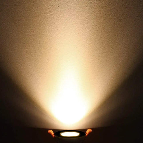 2 Inch LED Downlight Kit With 3W Recessed Lighting 220LM COB Dimmable 3000K Warm White CRI80 Black Trim LED Ceiling Lights casting warm light