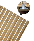 Veneer Wood Slat Panels For Pegboard Display And Slatwall Garage Organizer All In One Durable Slat Wall Panels Brown Finish close-up view