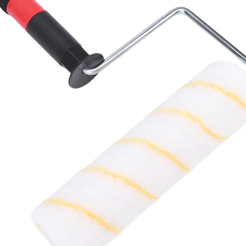 Durable 9 Inch Paint Roller Kit With Extended Telescopic Pole And Non Slip Grip For Knocking Out High Ceilings and quick wall refreshes, showing roller cover and handle.