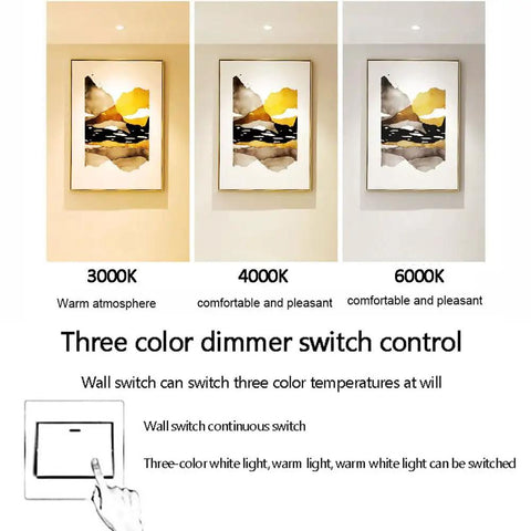 Three color temperature options shown for UWYTGF 4-Pack 3.2" Led Can Lights Retrofit Recessed Lighting, adjustable settings.
