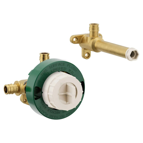 Single Handle Wall Mount Tub Filler High Flow Rough-In Valve With Cold PEX Connections And 180-Degree Rotating Valve components