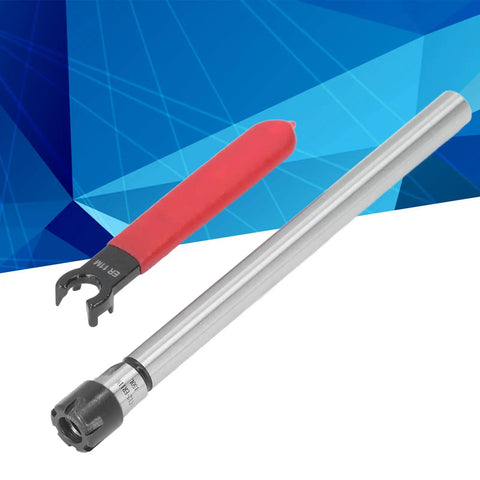 Shank Extension Rod For CNC Milling Lathe ER11M Collet Chuck Pro Grade Heavy Duty 150mm Length 40Cr Steel with Wrench