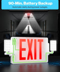Six Pack Emergency Exit Signs With Lights And Backup Battery Red 120 To 277V for hallway installation, UL Listed
