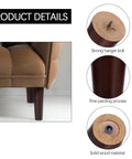8 Inch Round Solid Wood Furniture Legs Set Brown 8 Pieces With M8 T Nuts Screws Insert Nuts And Felt Non Slip Pads Replacement Sofa Couch Armchair Cabinet Dresser Leg Kit For DIY Projects - leg details
