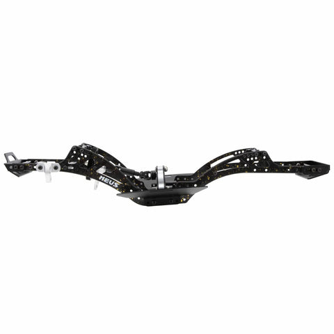 Side view of Gold Rush V2 Carbon Fiber LCG Chassis Kit For Axial SCX10 II Capra 1.9 UTB And Other DIY One Tenth RC Crawlers.