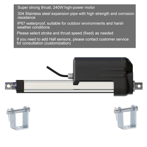 Heavy Duty Electric Linear Actuator Delivering Rock Solid 12000N Push With DC24V Power And Zero Hassle Smooth Motion installed with brackets.
